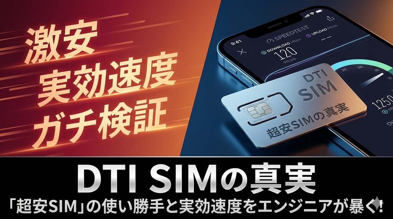 【2026年最新】DTI SIM レビュー｜月2GBで足りる人の最強コスパSIMをエンジニアが解説