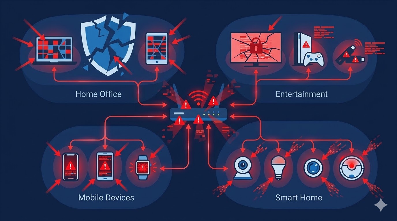 BL900HW + 市販ルーターによるセグメント分離構成図