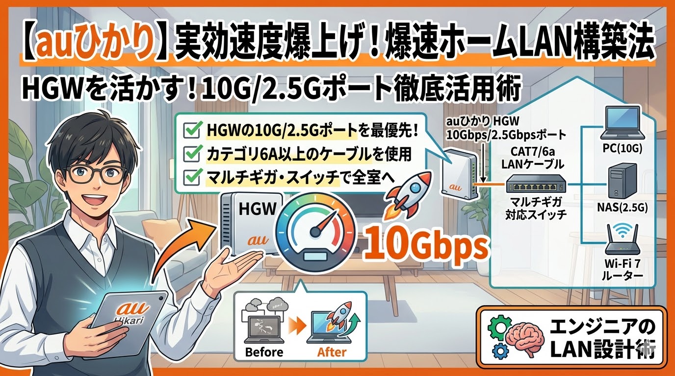 auひかりを最大限に活かす宅内LAN設計｜IoT・テレワーク・ゲームを"セグメント分離"でトラブルゼロにする方法