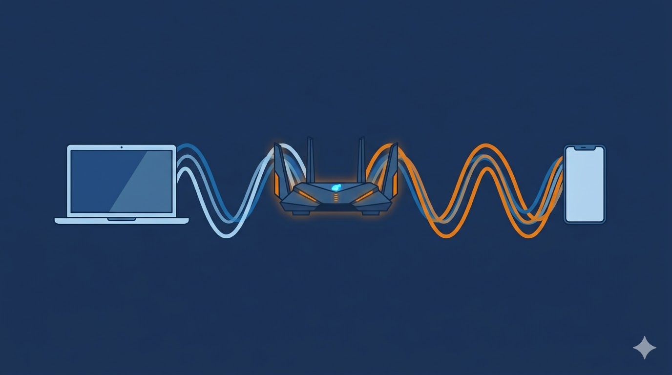 QoSの仕組みを示すネットワーク優先制御のイメージ図